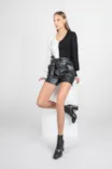 Bota Knitted Couro Preto - imagem 8