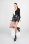 Bota Knitted Couro Preto - imagem 8