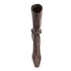 Bota Marrom Cano Alto Salto Alto Couro Alto Slouch - imagem 6