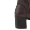 Bota Marrom Cano Alto Salto Baixo Couro Bico Redondo - imagem 8