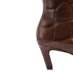 Bota Marrom Cano Alto Salto Baixo Couro Maxi Croco - imagem 8