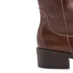 Bota Marrom Cano Alto Salto Baixo Couro Montaria - imagem 8
