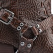 Bota Marrom Cano Alto Salto Médio Couro Croco Western Esporas - imagem 10