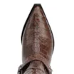 Bota Marrom Cano Alto Salto Médio Couro Croco Western Esporas - imagem 13