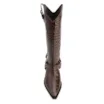 Bota Marrom Cano Alto Salto Médio Couro Croco Western Esporas - imagem 6