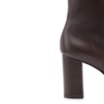 Bota Marrom Cano Baixo Salto Alto Couro Bico Fino - imagem 8