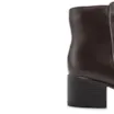 Bota Marrom Cano Baixo Salto Baixo Couro Pesponto - imagem 8