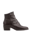 Bota Marrom Cano Baixo Salto Baixo Couro Slouch - imagem 3