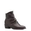 Bota Marrom Cano Baixo Salto Baixo Couro Slouch - imagem 1