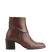 Bota Marrom Cano Baixo Salto Médio Couro Capa - imagem 3