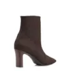 Bota Marrom Cano Baixo Salto Médio Knit - imagem 4