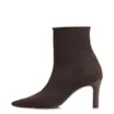 Bota Marrom Cano Baixo Salto Médio Knit - imagem 5