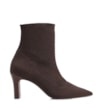 Bota Marrom Cano Baixo Salto Médio Knit - imagem 3
