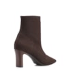 Bota Marrom Cano Baixo Salto Médio Knit - imagem 4