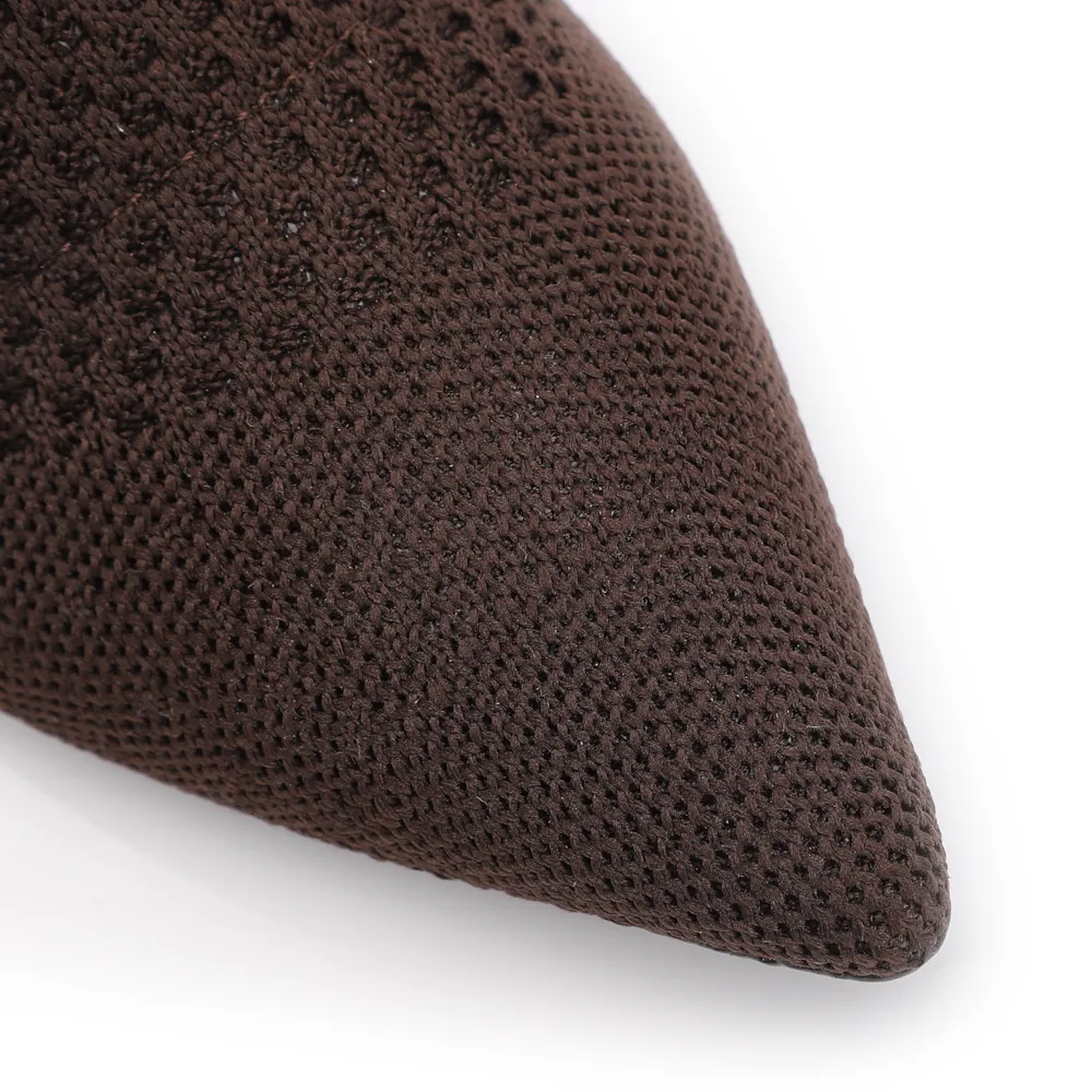 Bota Marrom Cano Baixo Salto Médio Knit - imagem 7