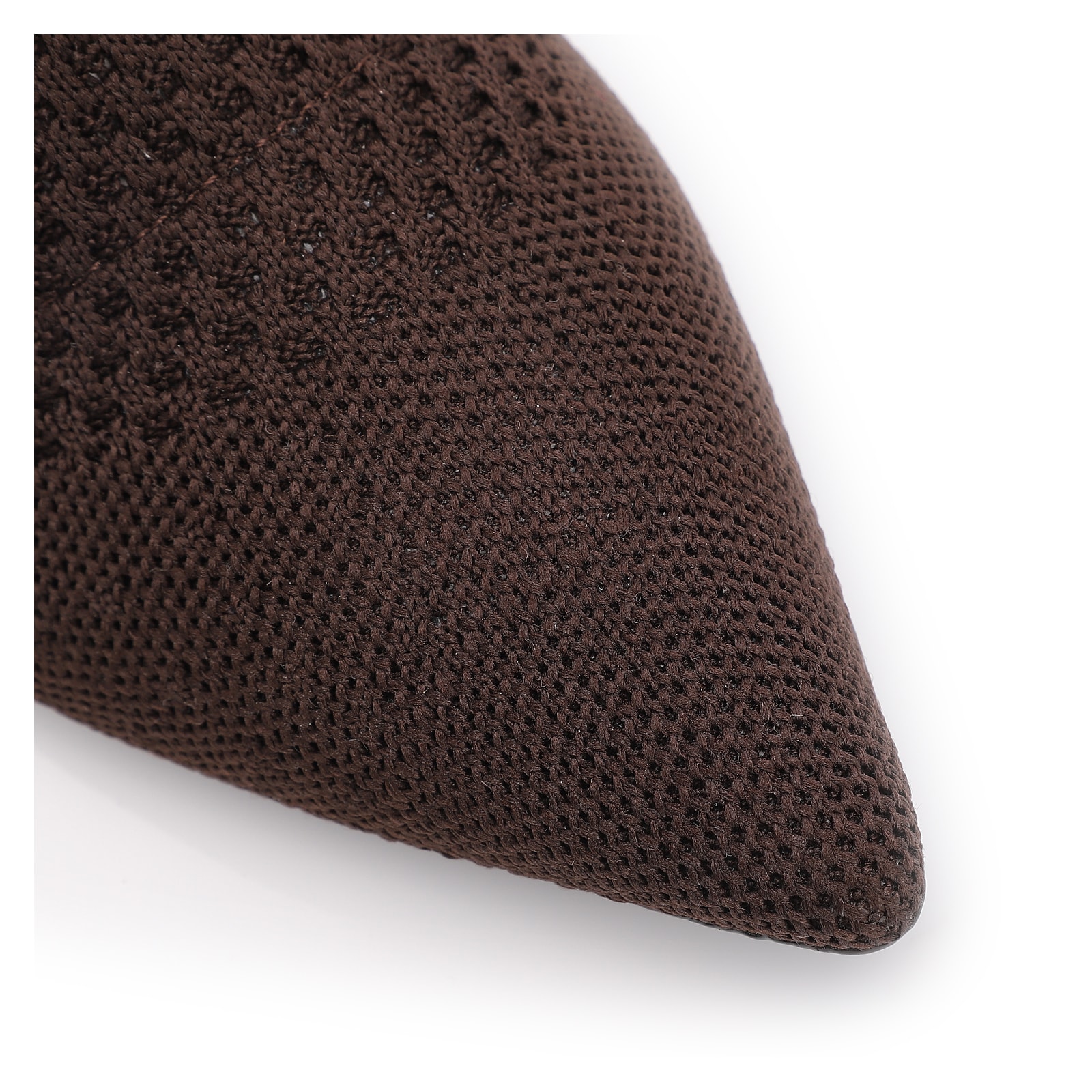 Bota Marrom Cano Baixo Salto Médio Knit