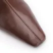 Bota Marrom Cano Médio Salto Alto Couro Pesponto - imagem 7