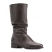 Bota Marrom Cano Médio Salto Baixo Couro Slouch - imagem 1