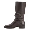 Bota Marrom Cano Médio Salto Baixo Couro Slouch - imagem 5
