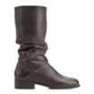 Bota Marrom Cano Médio Salto Baixo Couro Slouch - imagem 3