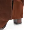 Bota Marrom Cano Médio Salto Médio Camurça Capa Drapeada - imagem 8