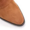 Bota Marrom Claro Cano Médio Salto Médio Camurça Capa Drapeada - imagem 7