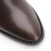 Bota Marrom Escuro Cano Baixo Salto Baixo Couro Pesponto - imagem 6