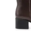 Bota Marrom Escuro Cano Baixo Salto Baixo Couro Pesponto - imagem 7