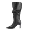Bota Preta Cano Alto Salto Alto Couro Alto Slouch - imagem 5