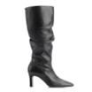 Bota Preta Cano Alto Salto Alto Couro Alto Slouch - imagem 3
