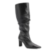 Bota Preta Cano Alto Salto Alto Couro Alto Slouch - imagem 1