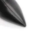 Bota Preta Cano Alto Salto Alto Couro Pingente Dourado - imagem 7