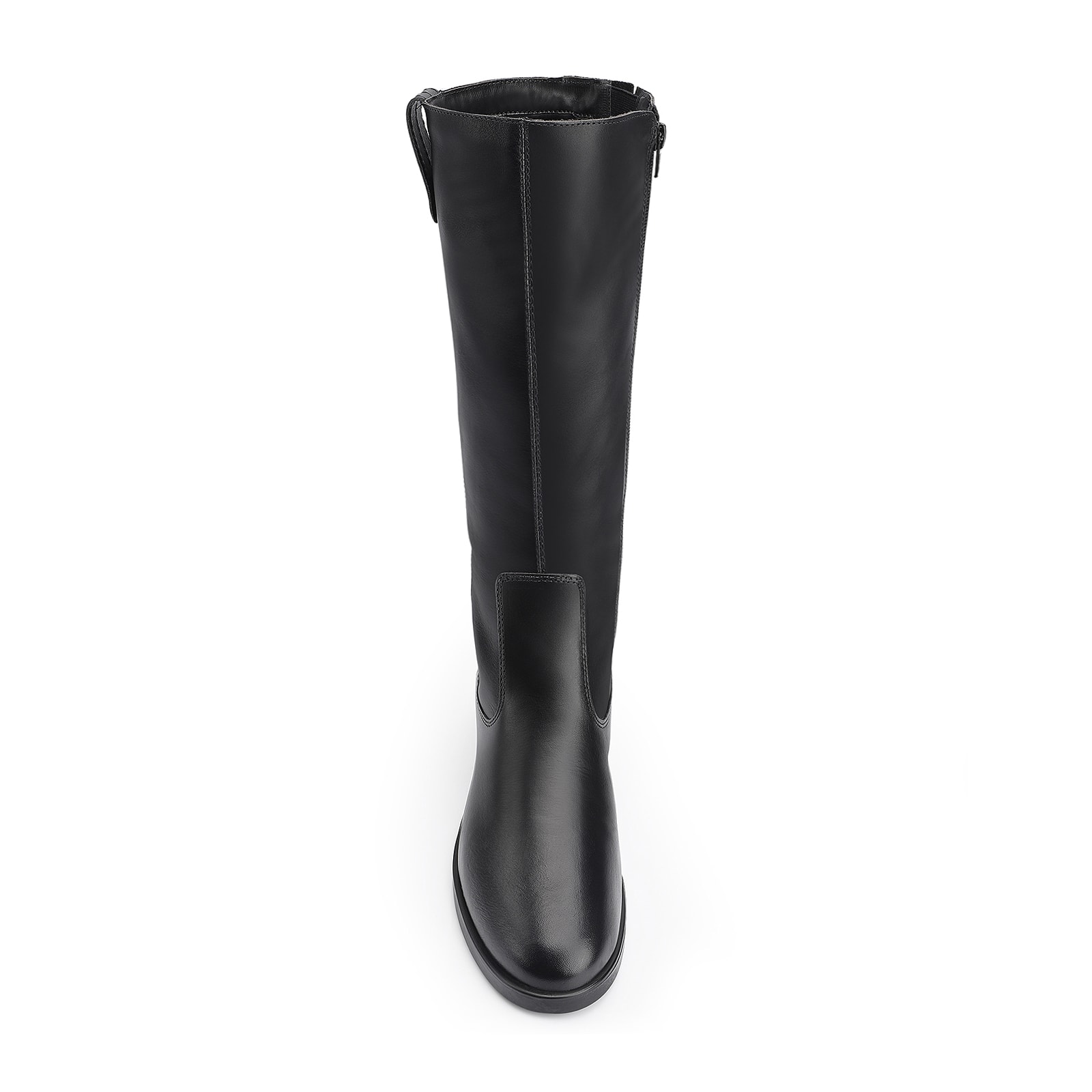 Bota Preta Cano Alto Salto Baixo Couro Montaria