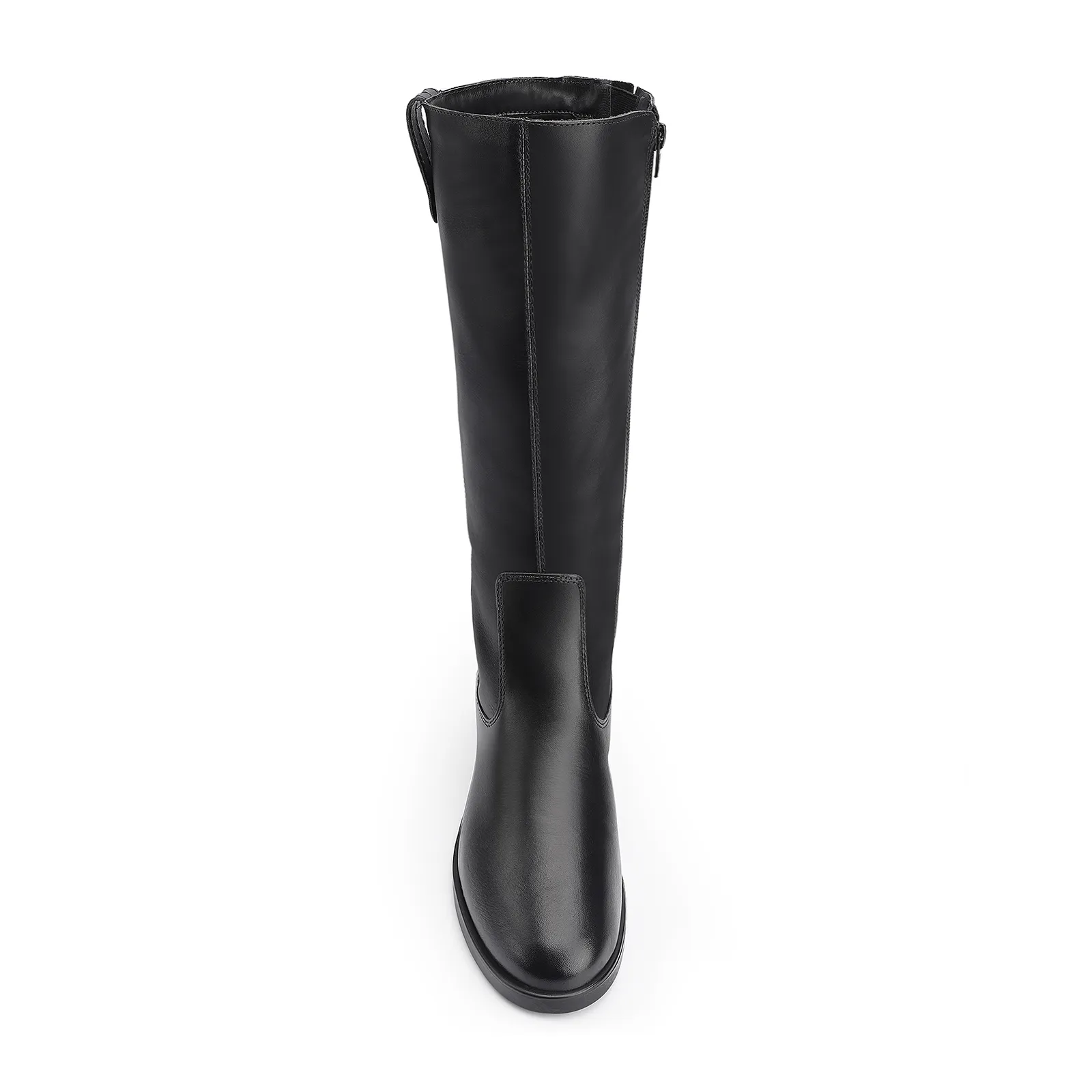 Bota Preta Cano Alto Salto Baixo Couro Montaria