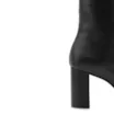 Bota Preta Cano Baixo Salto Alto Couro Bico Fino - imagem 8
