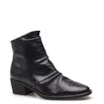 Bota Preta Cano Baixo Salto Baixo Couro Slouch - imagem 1