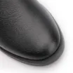 Bota Preta Cano Baixo Salto Médio Couro Bico Redondo - imagem 7