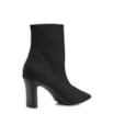 Bota Preta Cano Baixo Salto Médio Knit - imagem 4
