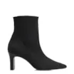 Bota Preta Cano Baixo Salto Médio Knit - imagem 3