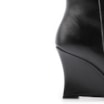 Bota Preta Cano Médio Salto Alto Couro Anabela - imagem 8