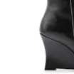 Bota Preta Cano Médio Salto Alto Couro Anabela - imagem 8