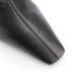 Bota Preta Cano Médio Salto Alto Couro Pesponto - imagem 7
