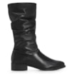Bota Preta Cano Médio Salto Baixo Couro Slouch - imagem 3