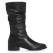Bota Preta Cano Médio Salto Baixo Couro Slouch - imagem 3
