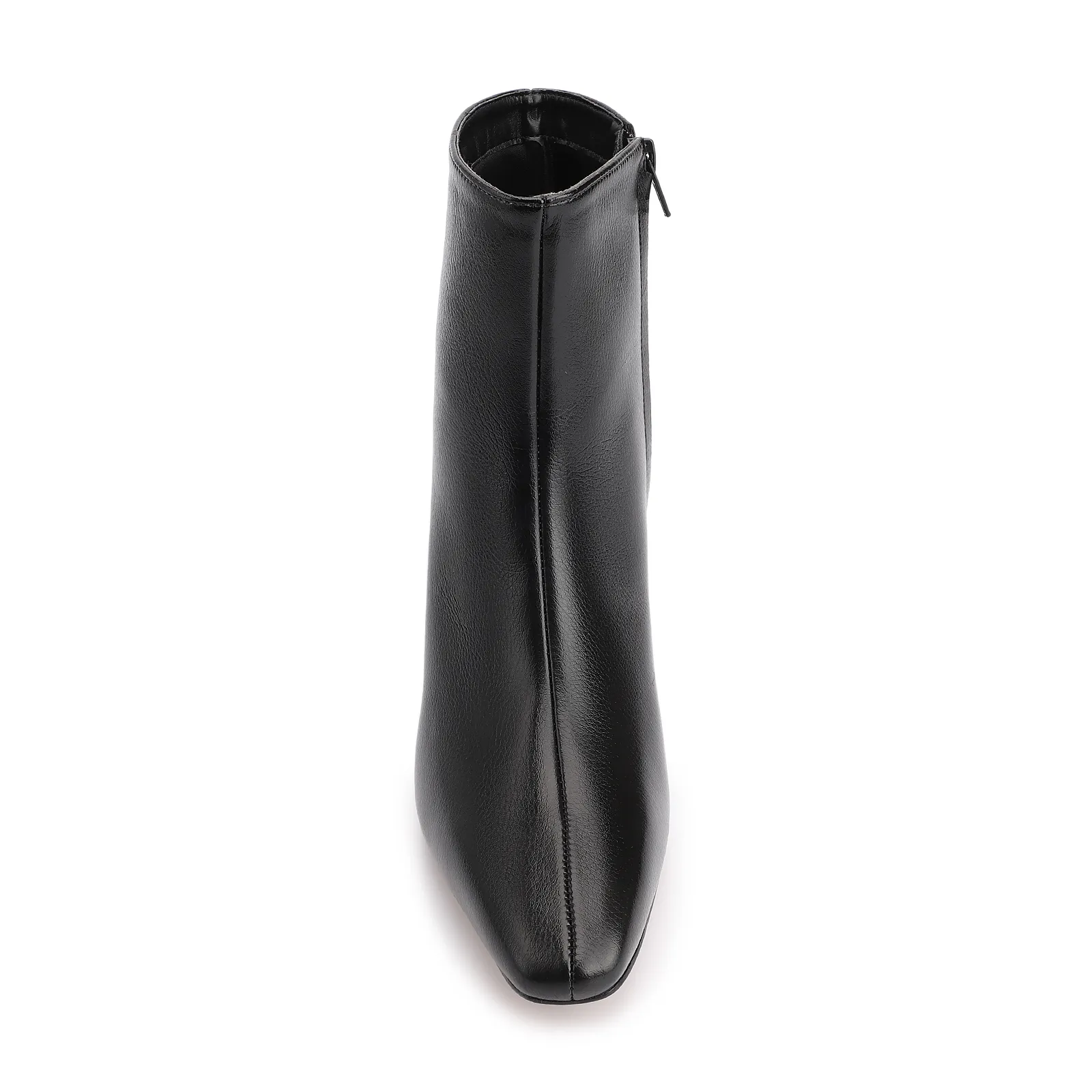 Bota Preta Cano Médio Salto Médio Couro Lux
