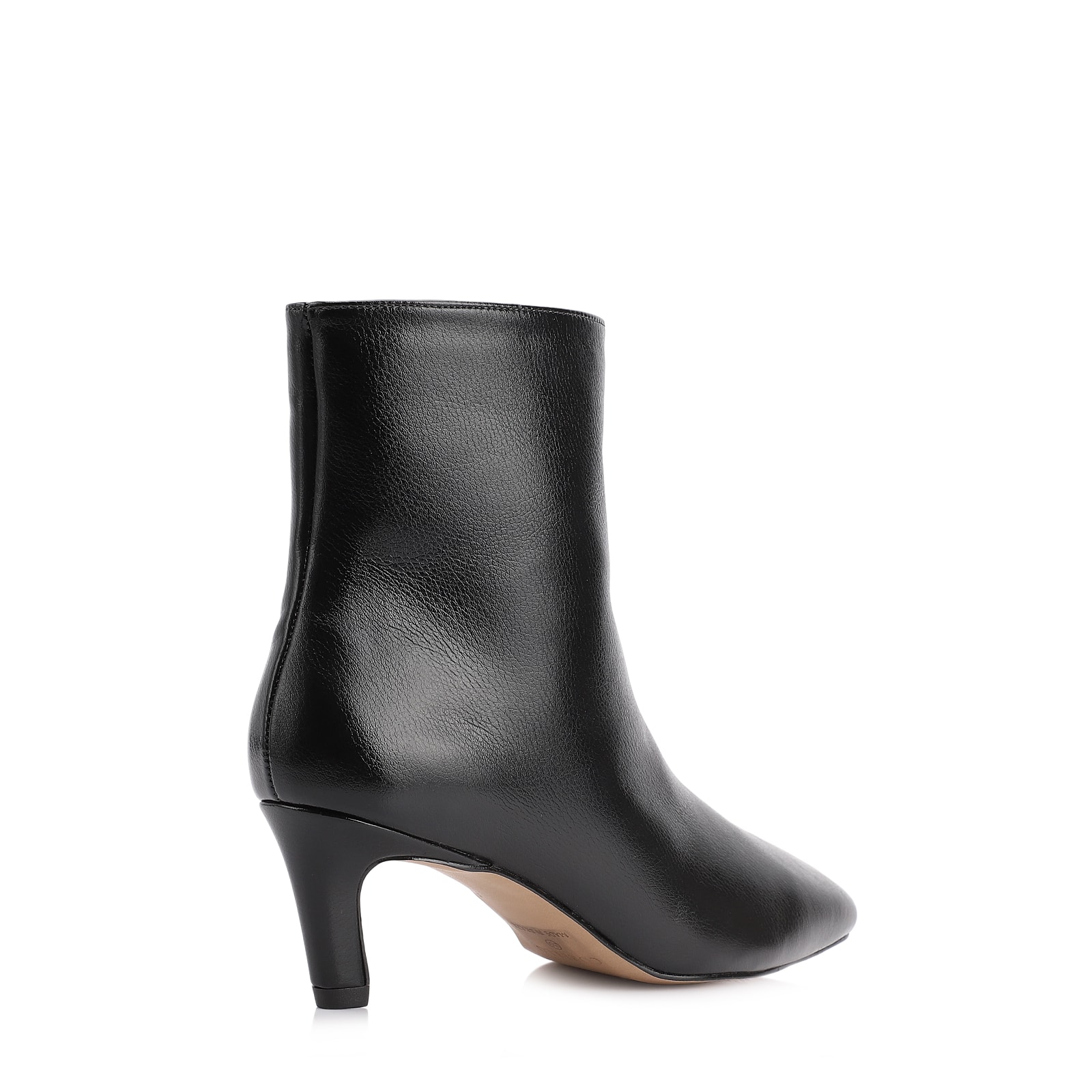 Bota Preta Cano Médio Salto Médio Couro Lux