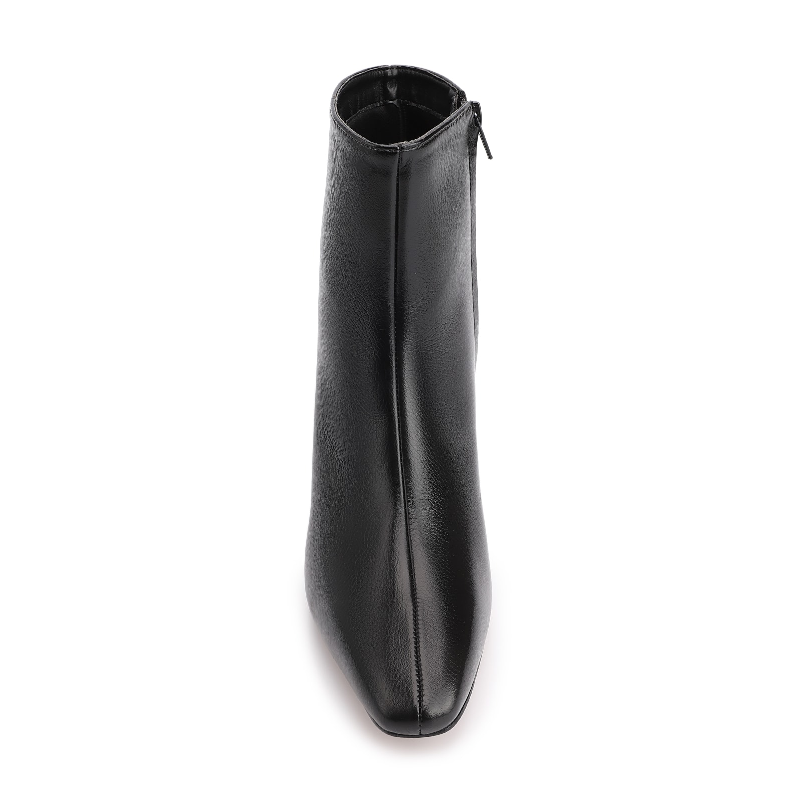 Bota Preta Cano Médio Salto Médio Couro Lux