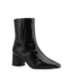 Bota Preta Cano Médio Salto Médio Couro Maxi Croco - imagem 1
