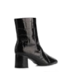 Bota Preta Cano Médio Salto Médio Couro Maxi Croco - imagem 4