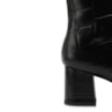 Bota Preta Cano Médio Salto Médio Couro Maxi Croco - imagem 8